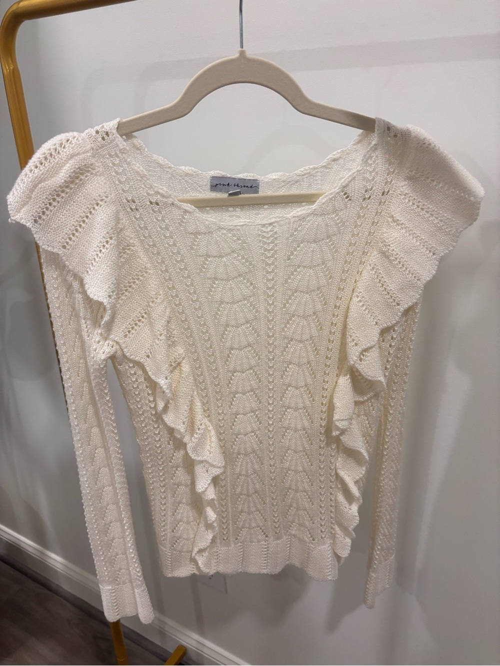 Pink Thread Ivory Sweater - Picture 2 of 5